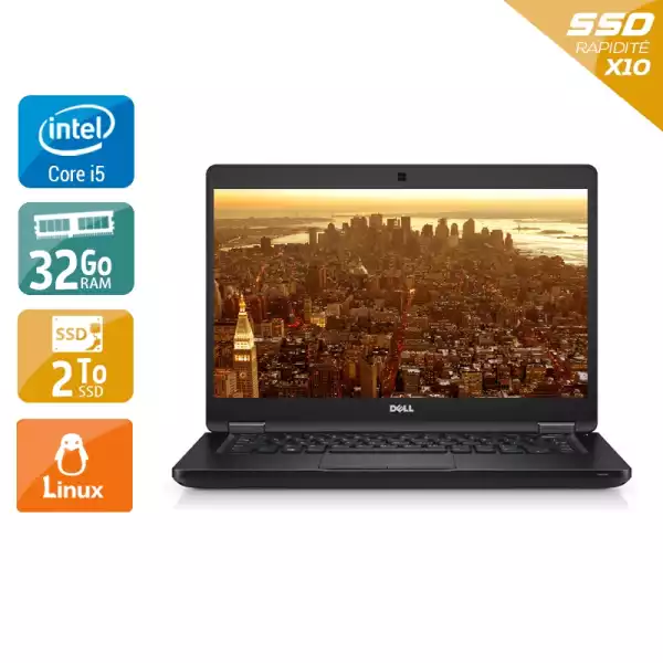 Latitude 5480 14" Core i5 2,4Ghz 2015 (Linux) - Intel Core i5 2,4Ghz - 6 - 32Go DDR4 - 2To SSD - Intel HD Graphics 520 - 
Gris / Noir - Linux - AZERTY 