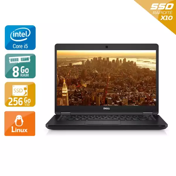 Latitude 5480 14" Core i5 2,4Ghz 2015 (Linux) - Intel Core i5 2,4Ghz - 6 - 8Go  DDR4 - 256Go SSD - Intel HD Graphics 520 - 
Gris / Noir - Linux - AZERTY 