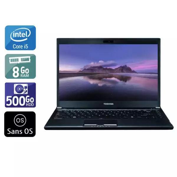 Portégé R930 13,3" Core i5 2,6Ghz 2012 (Sans OS) - Intel Core i5 2,6Ghz - 2 - 8Go DDR3 - 500Go HDD - Intel HD Graphics 4000 - 
Gris / Noir - Sans OS - AZERTY 