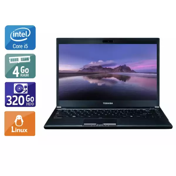 Portégé R930 13,3" Core i5 2,6Ghz 2012 (Linux) - Intel Core i5 2,6Ghz - 2 - 4Go  DDR4 - 320Go HDD - Intel HD Graphics 4000 - 
Gris / Noir - Linux - AZERTY 