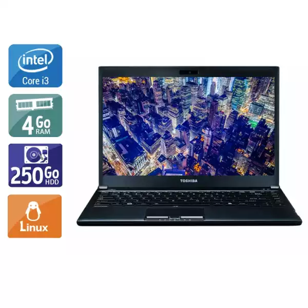 Portégé R930 13,3" Core i3 2,5Ghz 2012 (Linux) - Intel Core i3 2,5Ghz - 2 - 4Go  DDR4 - 250Go HDD - Intel HD Graphics 4000 - 
Gris / Noir - Linux - AZERTY 