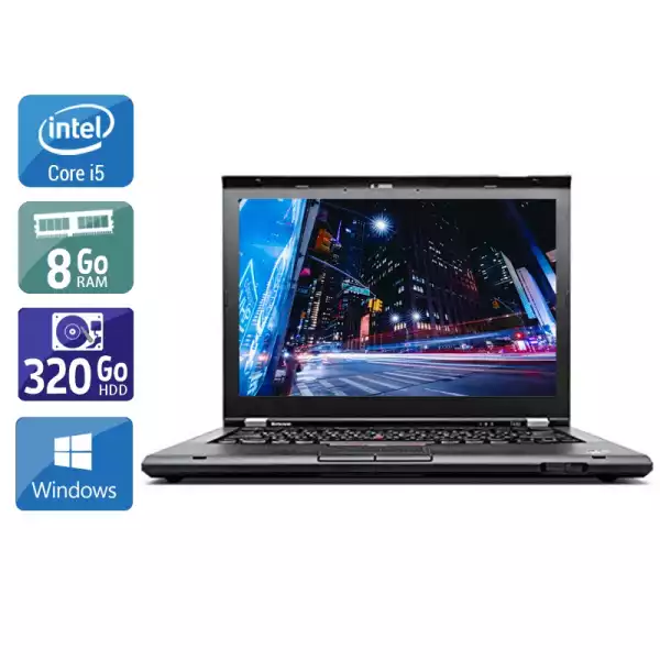 ThinkPad T430 14,1" Core i5 2,6Ghz 2012 (Windows 10) - Intel Core i5 2,6Ghz - 2 - 8Go DDR3 - 320Go HDD - Intel HD Graphics 4000 - 
Gris / Noir - Windows 10 - AZERTY 