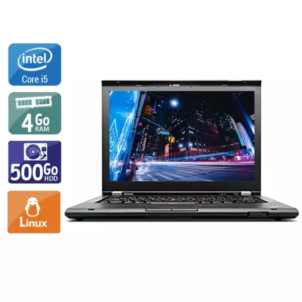 ThinkPad T430 14,1" Core i5 2,6Ghz 2012 (Linux) - Intel Core i5 2,6Ghz - 2 - 4Go  DDR4 - 500Go HDD - Intel HD Graphics 4000 - 
Gris / Noir - Linux - AZERTY 