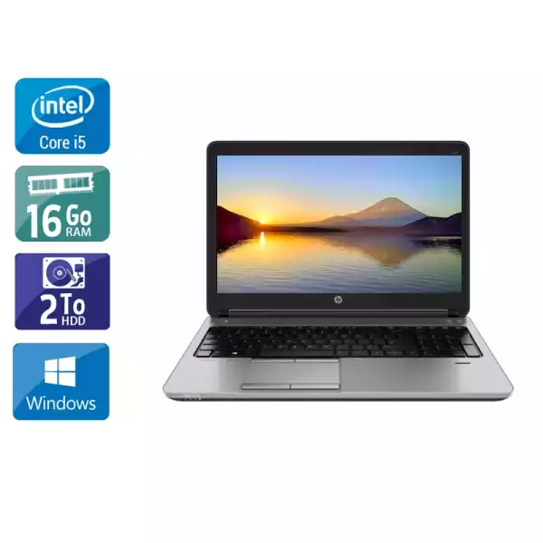 ProBook 650 G1 15,6" Core i5 2,5Ghz 2013 (Windows 10) - Intel Core i5 2,5Ghz - 2 - 16Go DDR3 - 2To HDD - Intel HD Graphics 4600 - 
Gris / Noir - Windows 10 - AZERTY 