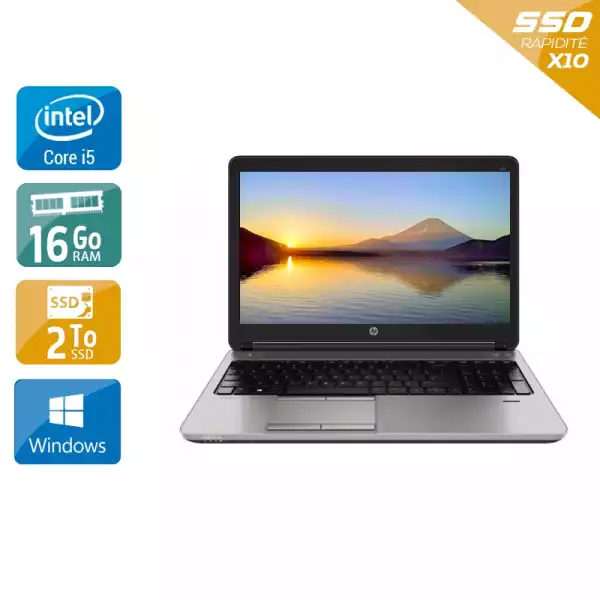 ProBook 650 G1 15,6" Core i5 2,5Ghz 2013 (Windows 10) - Intel Core i5 2,5Ghz - 2 - 16Go DDR3 - 2To SSD - Intel HD Graphics 4600 - 
Gris / Noir - Windows 10 - AZERTY 