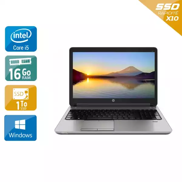 ProBook 650 G1 15,6" Core i5 2,5Ghz 2013 (Windows 10) - Intel Core i5 2,5Ghz - 2 - 16Go DDR3 - 1To SSD - Intel HD Graphics 4600 - 
Gris / Noir - Windows 10 - AZERTY 