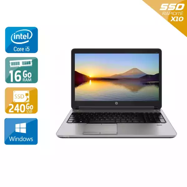 ProBook 650 G1 15,6" Core i5 2,5Ghz 2013 (Windows 10) - Intel Core i5 2,5Ghz - 2 - 16Go DDR3 - 240Go SSD - Intel HD Graphics 4600 - 
Gris / Noir - Windows 10 - AZERTY 