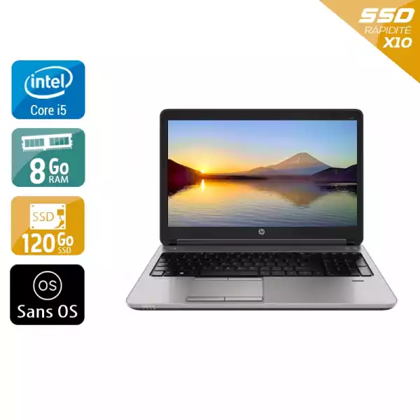 ProBook 650 G1 15,6" Core i5 2,5Ghz 2013 (Sans OS) - Intel Core i5 2,5Ghz - 2 - 8Go DDR3 - 120Go SSD - Intel HD Graphics 4600 - 
Gris / Noir - Sans OS - AZERTY 