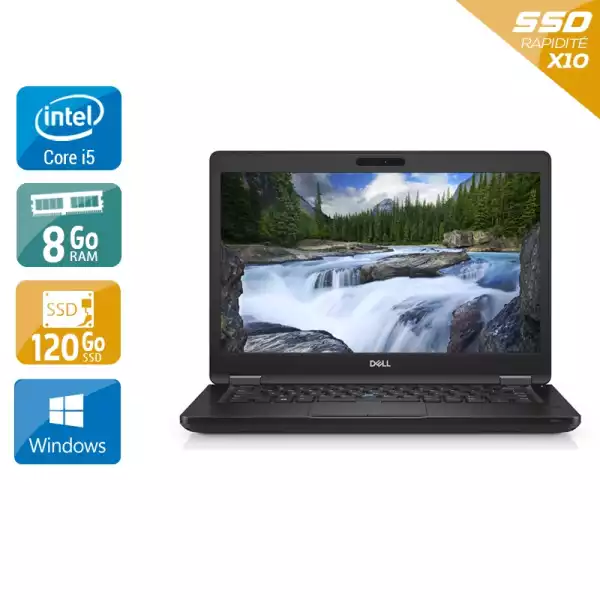 Latitude 5490 14" Core i5 2,6Ghz 2017 (Windows 10) - Intel Core i5 2,6Ghz - 2 - 8Go  DDR4 - 120Go SSD - Intel UHD Graphics 620 - 
Gris / Noir - Windows 10 - AZERTY 