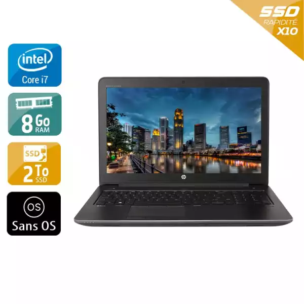 ZBook 15 G3 15,5" Core i7 2,7Ghz 2015 (Sans OS) - Intel Core i7 2,7Ghz - 4 - 8Go  DDR4 - 2To SSD - Nvidia Quadro M1000M - 
Gris / Noir - Sans OS - AZERTY 