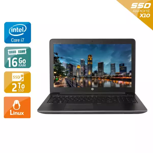 ZBook 15 G3 15,5" Core i7 2,7Ghz 2015 (Linux) - Intel Core i7 2,7Ghz - 4 - 16Go DDR4 - 2To SSD - Nvidia Quadro M1000M - 
Gris / Noir - Linux - AZERTY 