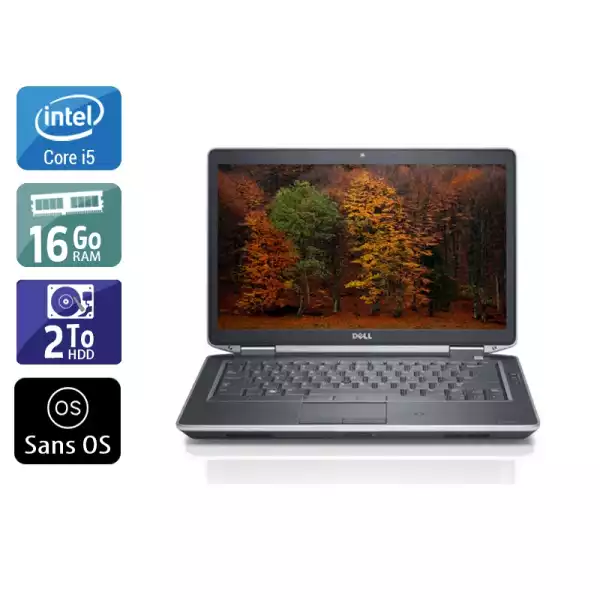 Latitude E5430 14,1" Core i5 2,6Ghz 2012 (Sans OS) - Intel Core i5 2,6Ghz - 4 - 16Go DDR3 - 2To HDD - Intel HD Graphics 4000 - 
Gris / Noir - Sans OS - AZERTY 