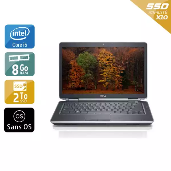 Latitude E5430 14,1" Core i5 2,6Ghz 2012 (Sans OS) - Intel Core i5 2,6Ghz - 4 - 8Go DDR3 - 2To SSD - Intel HD Graphics 4000 - 
Gris / Noir - Sans OS - AZERTY 