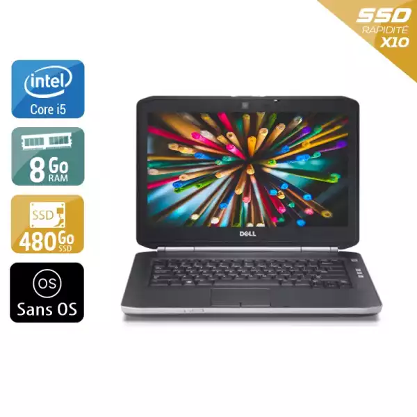 Latitude E5420 14,1" Core i5 2,5Ghz 2011 (Sans OS) - Intel Core i5 2,5Ghz - 4 - 8Go DDR3 - 480Go SSD - Intel HD Graphics 3000 - 
Gris / Noir - Sans OS - AZERTY 