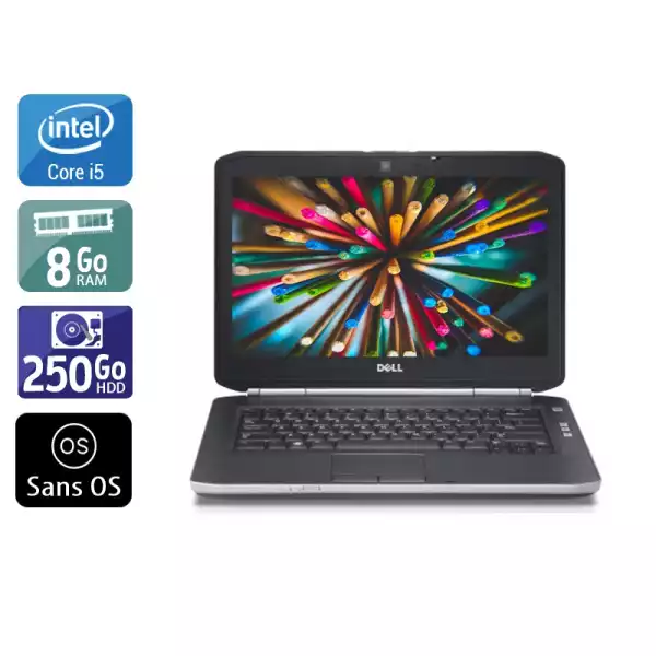 Latitude E5420 14,1" Core i5 2,5Ghz 2011 (Sans OS) - Intel Core i5 2,5Ghz - 4 - 8Go DDR3 - 250Go HDD - Intel HD Graphics 3000 - 
Gris / Noir - Sans OS - AZERTY 