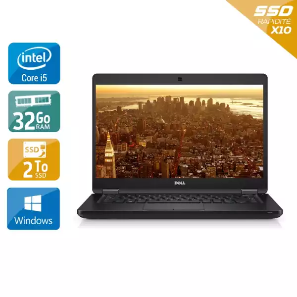 Latitude 5480 14" Core i5 2,4Ghz 2015 (Windows 10) - Intel Core i5 2,4Ghz - 6 - 32Go DDR4 - 2To SSD - Intel HD Graphics 520 - 
Gris / Noir - Windows 10 - AZERTY 